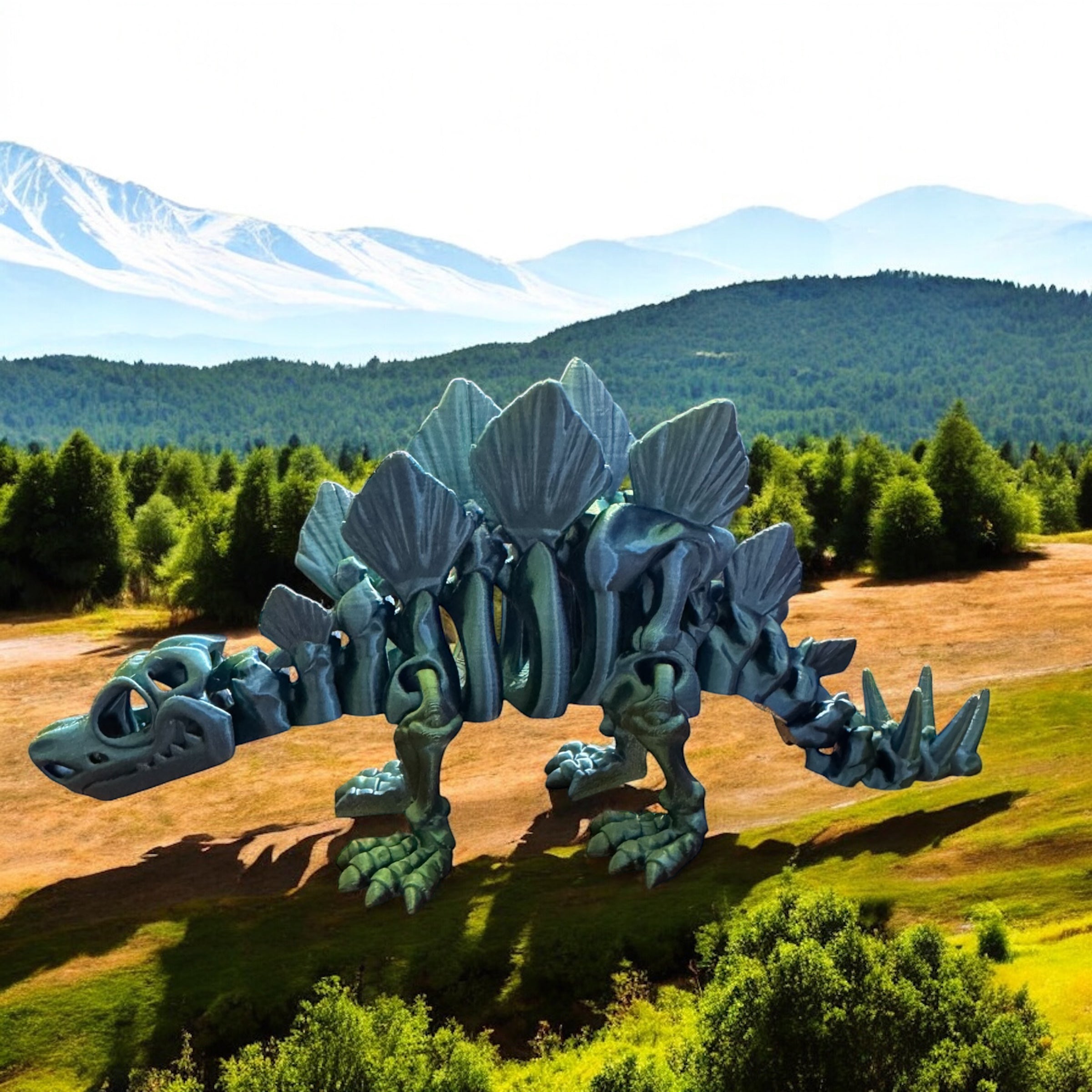 Stegosaurus, dino, dinosaur, flexi dino, flexi dinosaur, 3d printed dino, 3d printed dinosaur