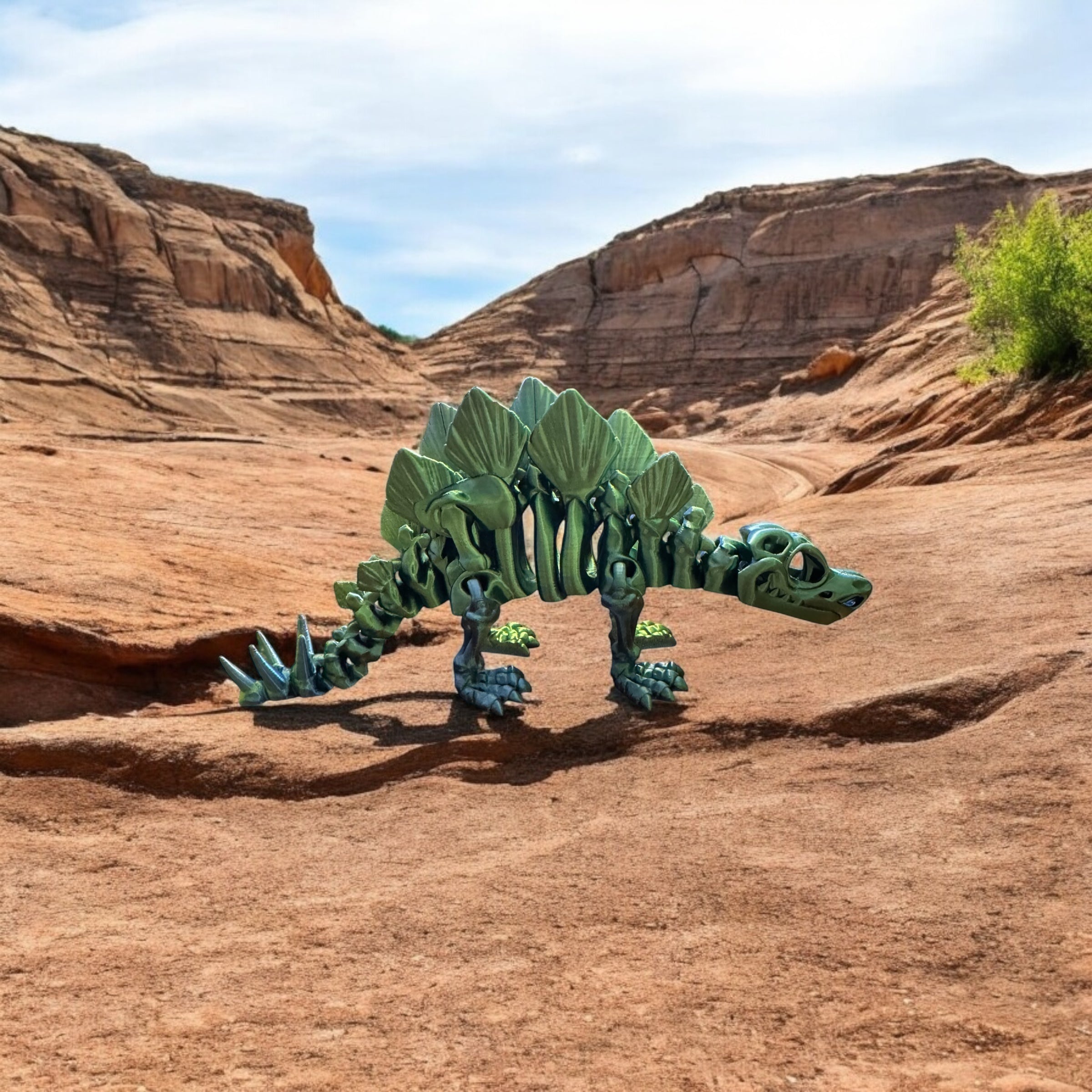 Stegosaurus, dino, dinosaur, flexi dino, flexi dinosaur, 3d printed dino, 3d printed dinosaur