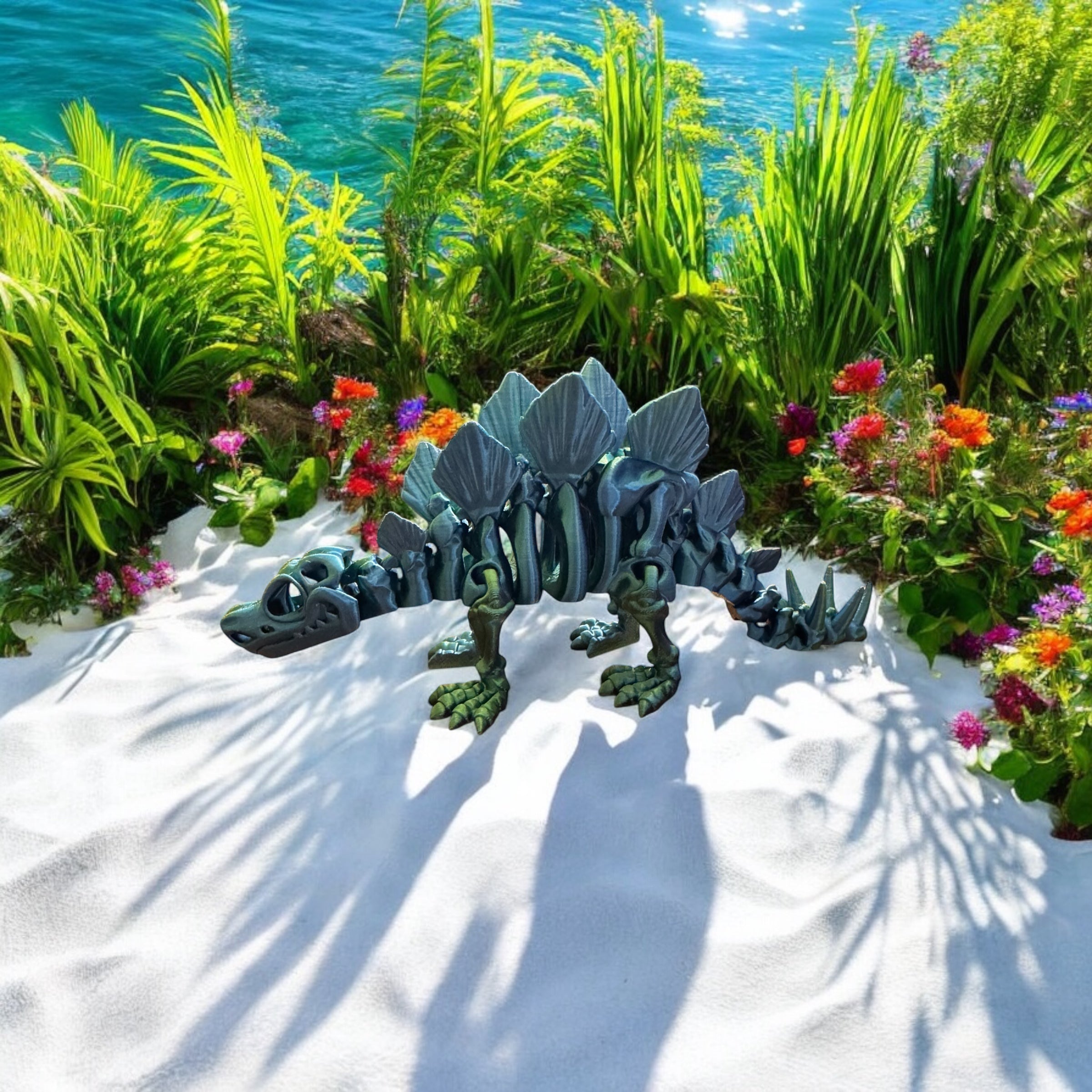 Stegosaurus, dino, dinosaur, flexi dino, flexi dinosaur, 3d printed dino, 3d printed dinosaur