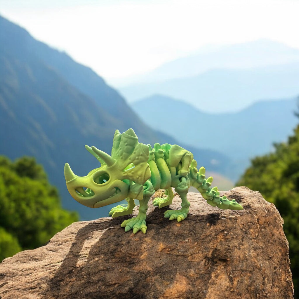 Triceratops, dino, dinosaur, flexi dino, flexi dinosaur, 3d printed dino, 3d printed dinosaur