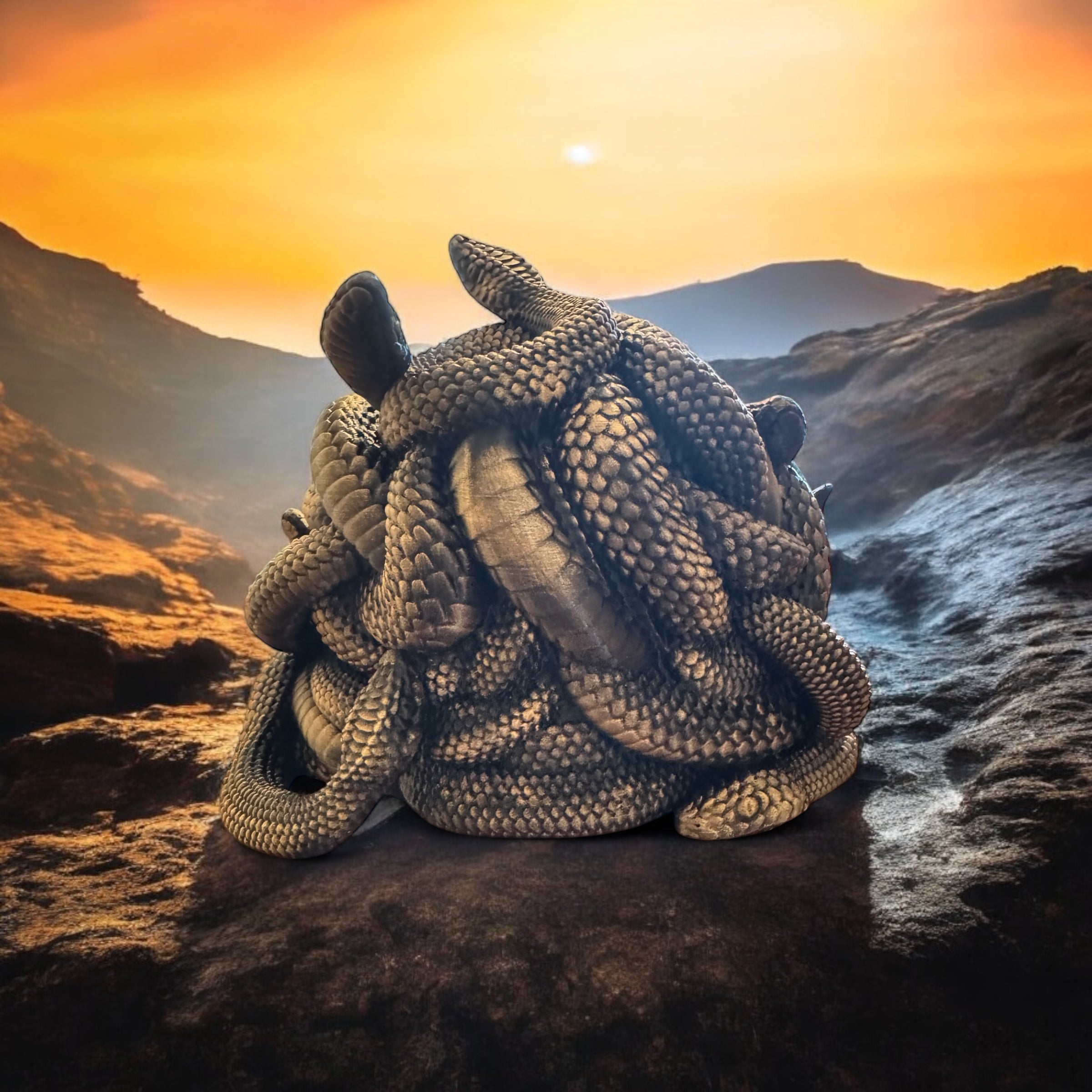 Gorgon head, medusa, snake, Greek, dice tower, medusa head